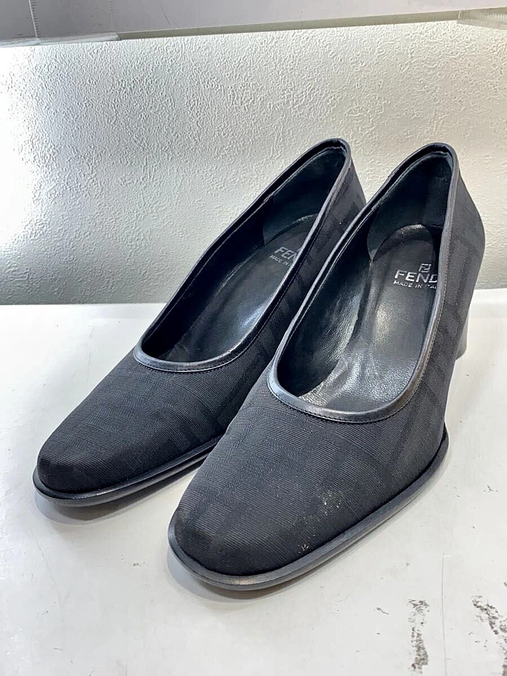 Fendi Zucca Monogram Canvas Pumps Black Heels EU 37.5